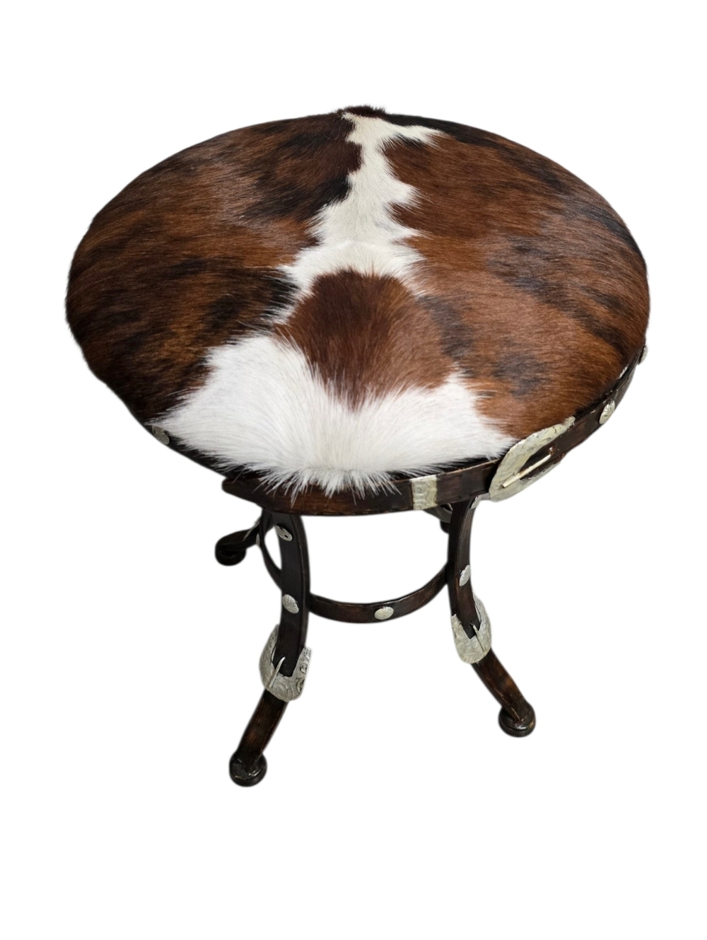 Western Cowhide Belt Foot Stool - Picture 14 of 14